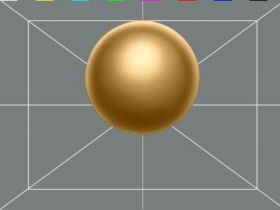 A golden ball on a grey background