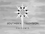Southern Television Presents - a black and white image of a
					south-pointing compass or star on a background of clouds