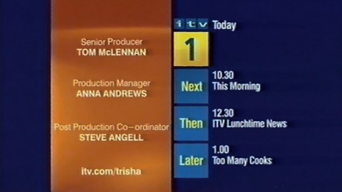 ITV1 - End Credits Promotion - ITV1 Today - Next / Then / Later (20K)
