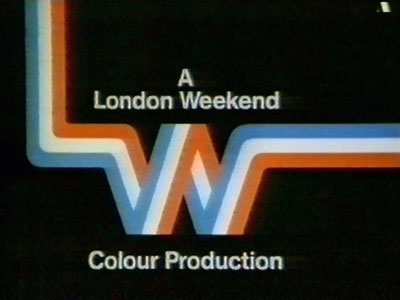 A London Weekend Colour Production with a symbol made up of a stripe of light blue, white and orange (20K)