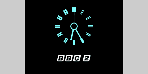 BBC 2 network clock with black background