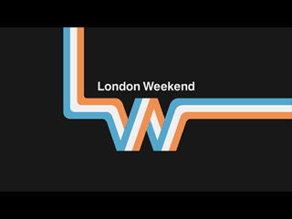 London Weekend logo of blue, white and orange stripes - special widescreen version