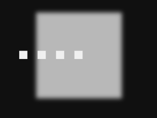 London Weekend's optic - four small white squares in a row, with
					a big square in the middle of the screen