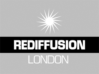 A white star above REDIFFUSION LONDON on a mostly grey background