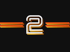 Twin-striped orange and white BBC 2 identity