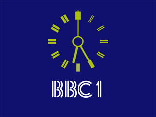 BBC 1 network clock from 1981 with twin-stripe design