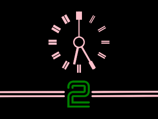 BBC 2 Christmas clock from 1979 with pink clock and green '2'